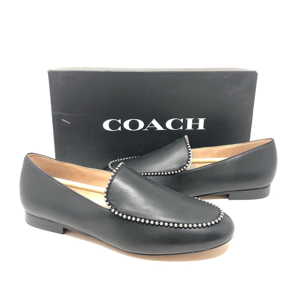 COACH Harper Bead Loafer Black Leather Size 5.5B G4279 Slip On